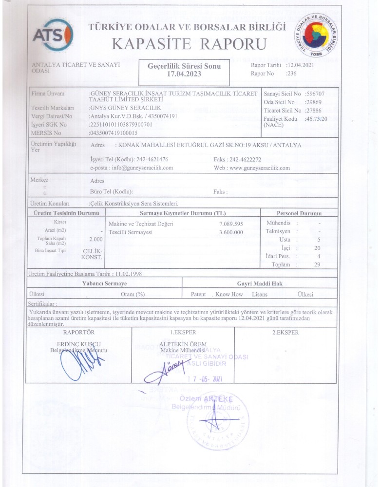 Modern Sera Sistemleri: Anahtar Teslim Sera Sistemleri